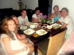 All of us in the Villa with our Thai Green Curry